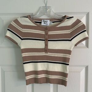 PRINCESS POLLY button-up striped top (XS/S) *NEVER WORN*